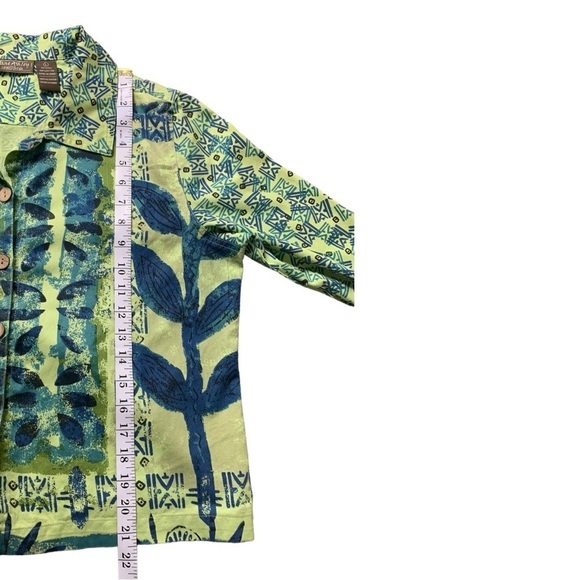 Jane Ashley Casual Lifestyle Green Blue Floral - Picture 10 of 16